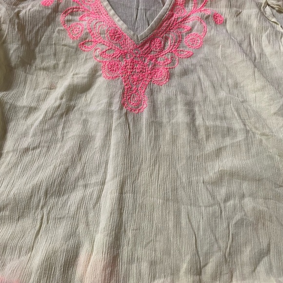 Lilly Pulitzer Tops - Lilly Pulitzer xxs V-Neck Women's Top - Pink and  yellow few spots swimsuit